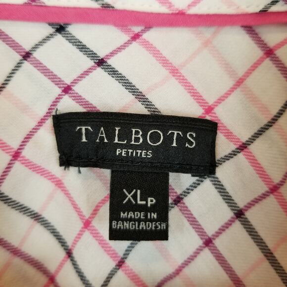 Talbots Petites Women's Window Pane Plaid Button Up Shirt Size XLP - Picture 3 of 7